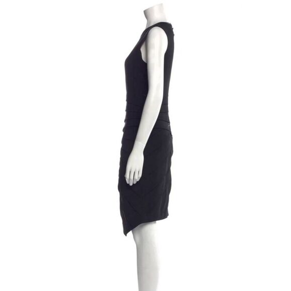 Rag & Bone Crew Neck Midi  Sheath Dress Leather detailing size 4 - Picture 3 of 11